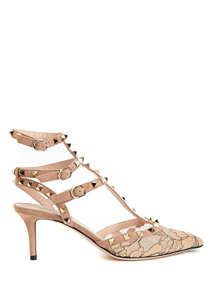 Rockstud Ecru Heels