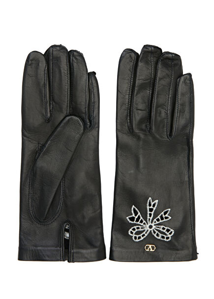 Black Women's Leather Gloves