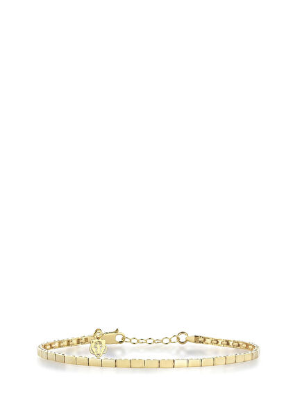 Kaplan Charm Sütun 14 Ayar Altın Kaplama 925 Ayar Gümüş Erkek Bileklik