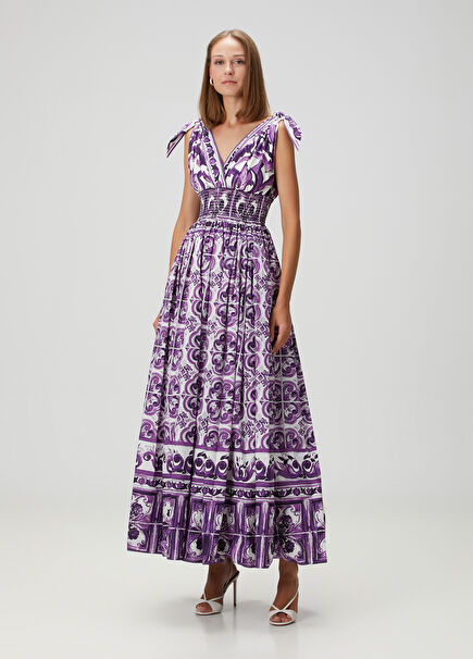 Majolica Purple Maxi Poplin Dress