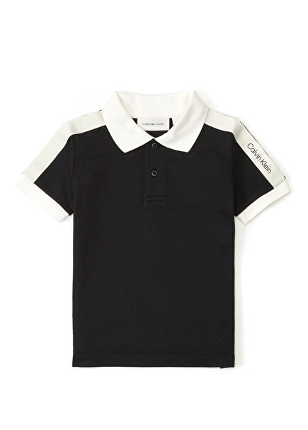 Black Polo Neck Unisex Kids T-Shirt