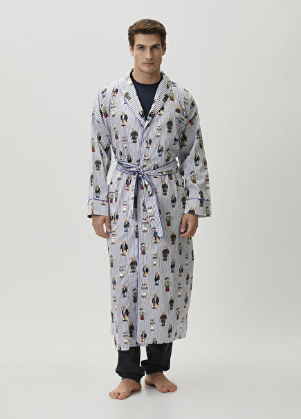 Polo Bear Blue Striped Robe
