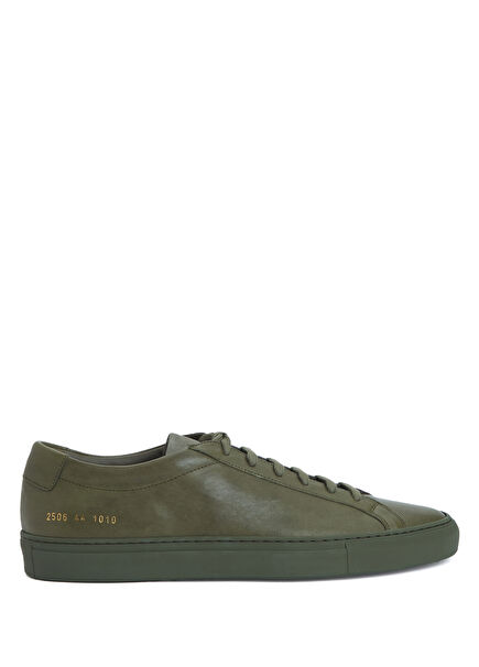 Khaki Men's Leather Sneakers