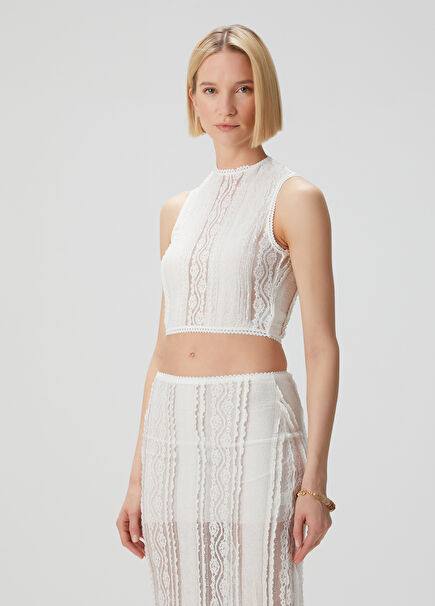 Asteria White Crop Blouse