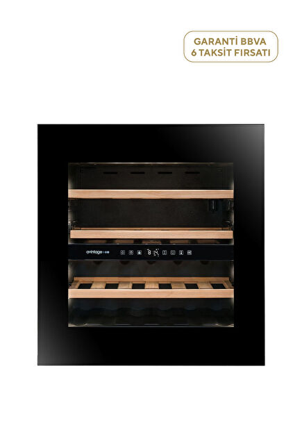 AVI60PLATIN 24 Şişe Kapasiteli Ankastre Tezgah Altı Şarap Dolabı