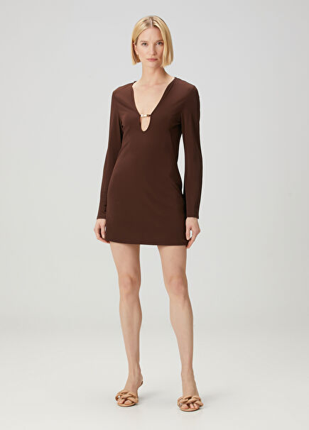 Cheyenne Brown Mini Dress