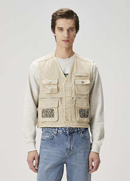 Beige Utility Vest