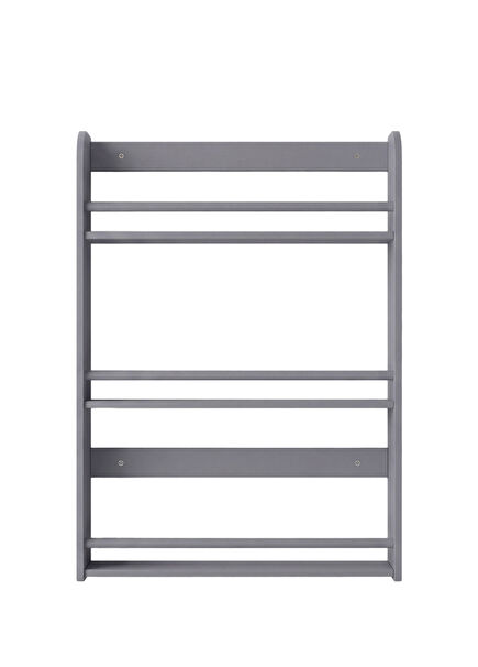 Fox Gray Wooden Children's Room 3-Piece Montessori Wall Shelf