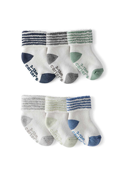 Patterned Baby Boy 6-Piece Socks Set