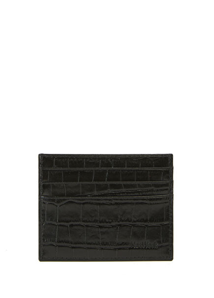 Black Croco Printed Men's Leather Card Holder