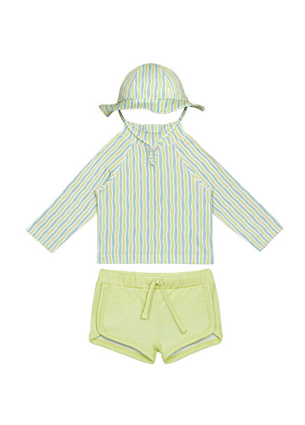 Lime Oasis Baby Boy Swimsuit Set with UV Protection