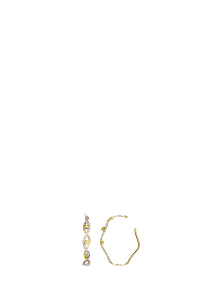 Wavy 14 Karat Women's Diamond Earrings