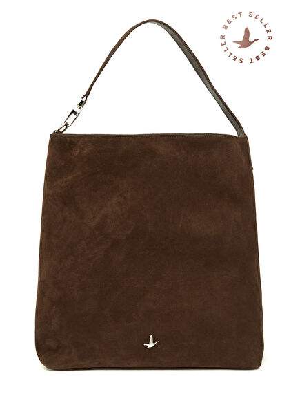 Brown Women's Suede Hobo Shoulder Bag