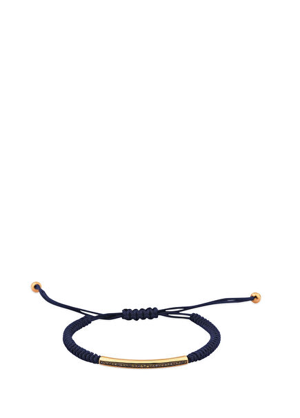 Curved Diamond Bar 14K Gold Men's Bracelet