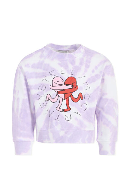 Çok Renkli Batik Desenli Kız Çocuk Sweatshirt