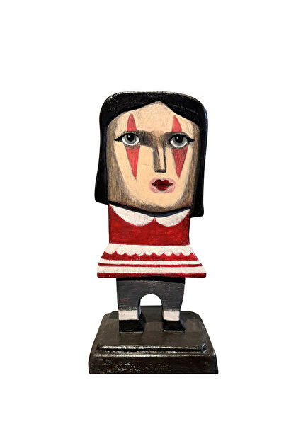 Tarkan Güveli Acrylic Painted Wooden Metal Decorative Sculpture