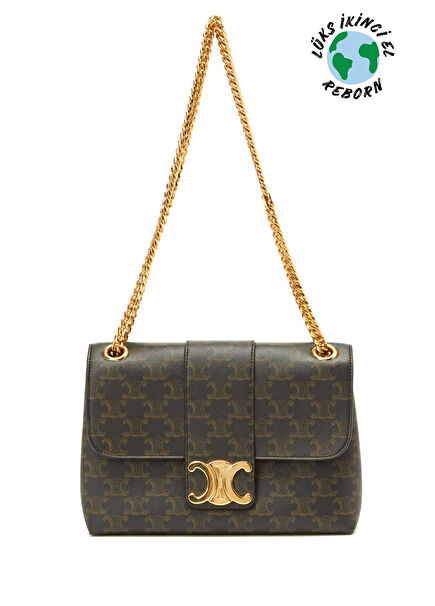 Celine enameled triomphe bag