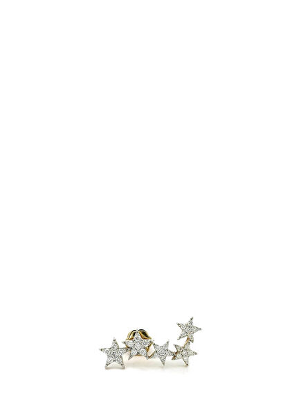 Stars Diamond Quintet Star Women's Gold Earrings