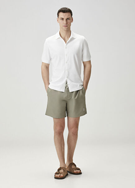 Haki Beli Kordonlu Mayo