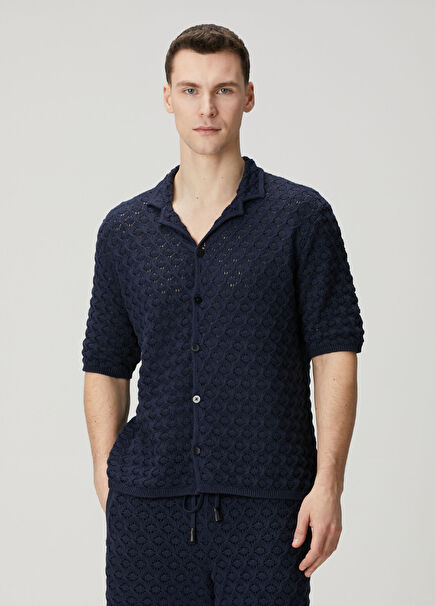 Mario Navy Blue Short Sleeve Knit Shirt