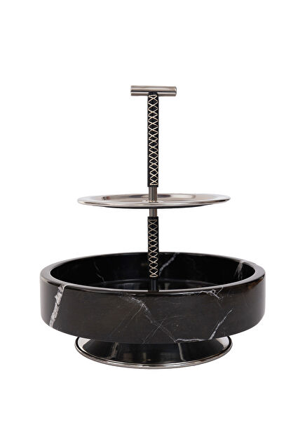 Harmony Two-Tier Black Marble Presentation Holder