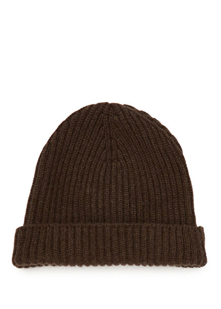 Koyu Kahverengi Erkek Kaşmir Bere