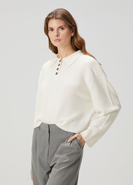 Homere Cream Cashmere Sweater