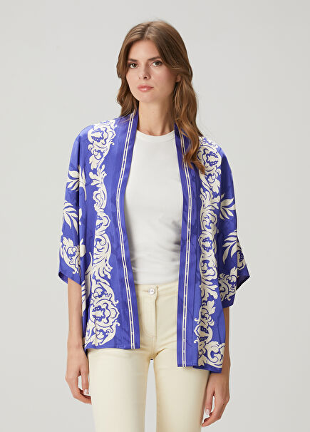 Blue And White Patterned Kimono