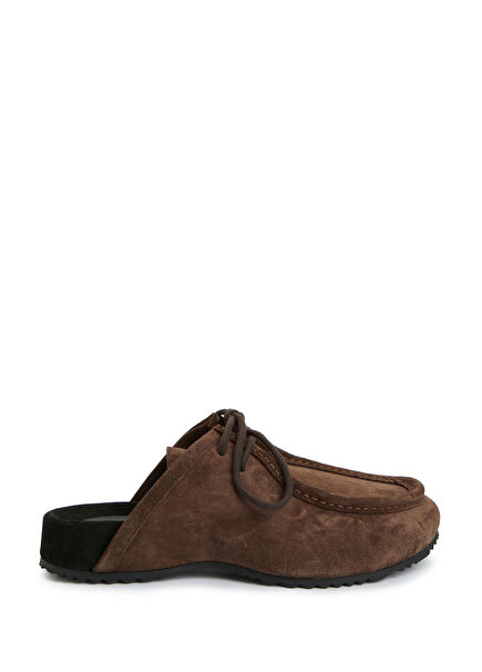 Dark Brown Men's Suede Slippers