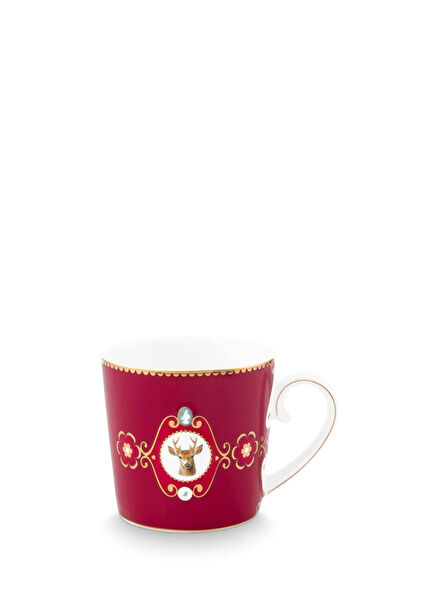 Love Birds Kırmızı Geyikli Küçük Porselen Kupa