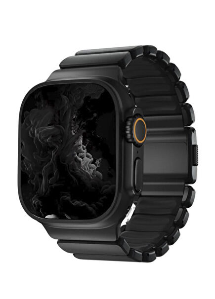 TitaFlex Apple Watch Ultra Uyumlu Obsid Titanyum Akıllı Saat Kordon 