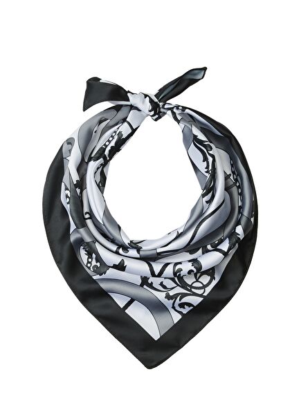 Multicolored 90x90 cm Twill Scarf