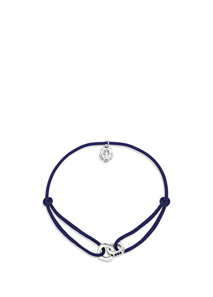 Corner Lacivert İp 925 Ayar Gümüş Unisex Bileklik