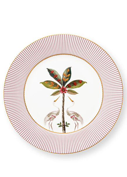 La Majorelle Pembe 21 cm Kuşlu Porselen Tabak