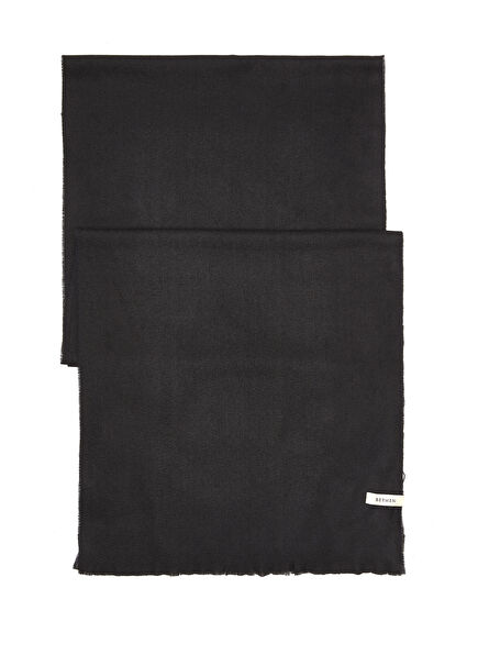 Siyah Logo Detaylı Erkek Atkı