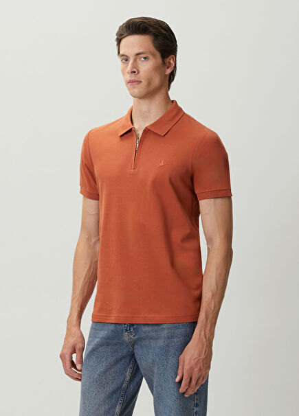 Tile Polo Zippered T-Shirt