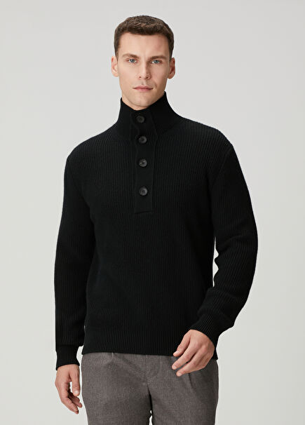 Siyah Ribli Yün Triko