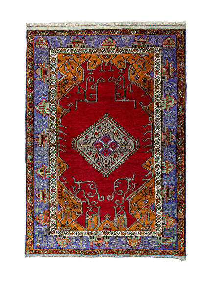 Lavira Rustik Desenli El Dokuma Yün Köy Halı 130x185 cm