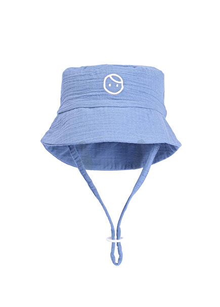 Blue Muslin Organic Baby Boy Fishing Hat