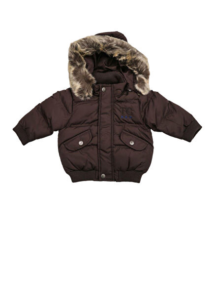 Brown Hooded Doudoune Baby Boy Coat