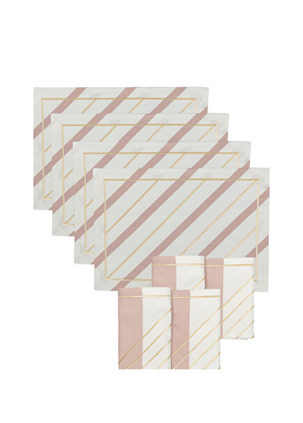 Maya Queen Patterned American Service Set of 4 and Maya Crystal 4-Piece Napkin Set