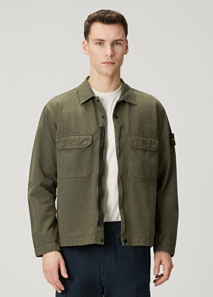 Comfort Fit Khaki Overshirt