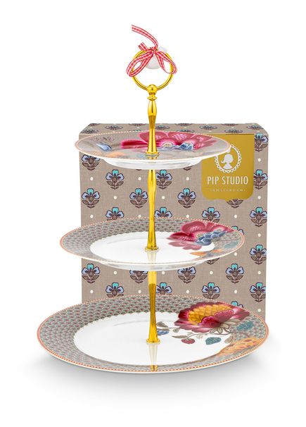 Fantasy Blooming Tales 3 Katlı Porselen Kek Standı