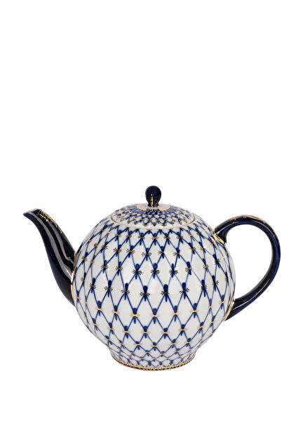 Cobalt Net Mavi Porselen Çaydanlık 2000 ml