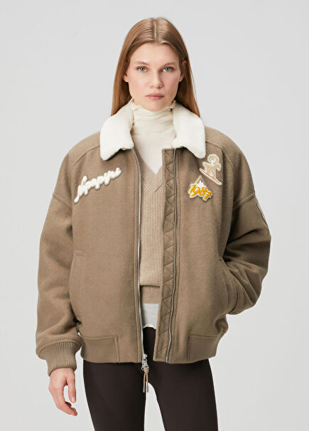 Tovel Dark Mink Bomber Jacket