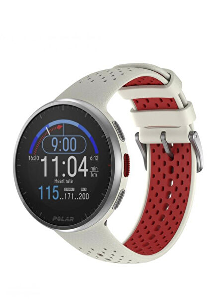 WHI/RED S-L Pacer Pro Advanced GPS Running Watch