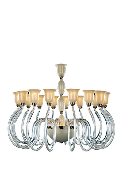 Sheila 16-Arm Bohemian Crystal Golden Color Metal Chandelier