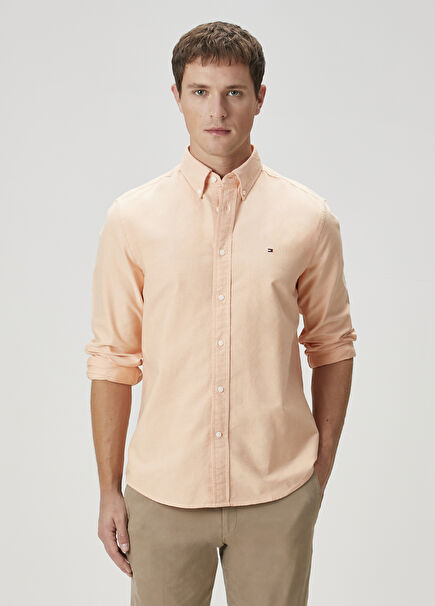 Regular Fit Orange Oxford Shirt
