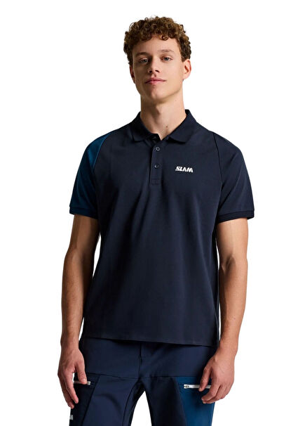 Od Drirelease Navy Blue Polo Collar Short Sleeve Men's T-Shirt