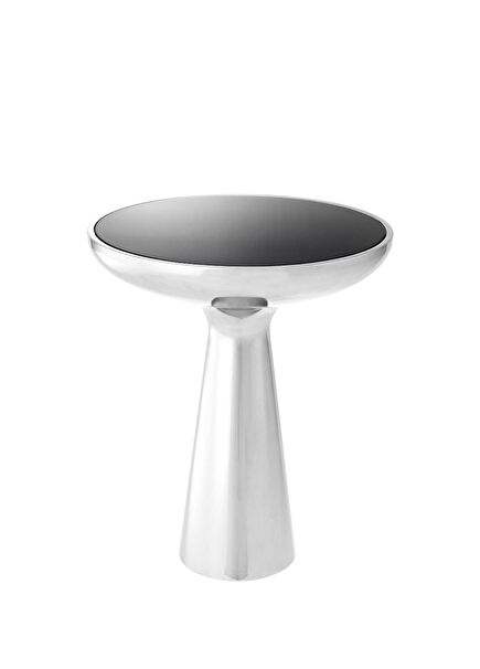 Lindos Steel Black Glass Side Table